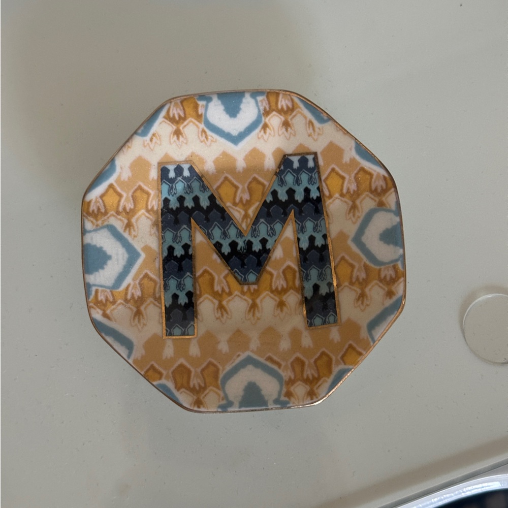 Anthropologie letter M ring or jewelry dish